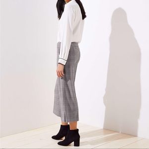 Loft Wide Leg Crop Pants in Plaid size 0